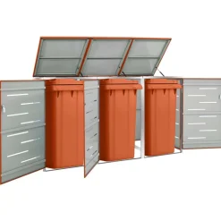 vidaXL Containerberging driedubbel 207x77,5x112,5 cm roestvrij staal