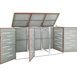 vidaXL Containerberging driedubbel 207x77,5x112,5 cm roestvrij staal