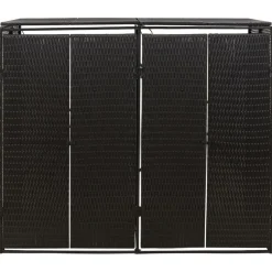 vidaXL Containerberging dubbel 140x80x117 cm poly rattan zwart