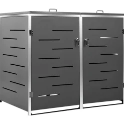 vidaXL Containerberging dubbel 138x77,5x112,5 cm roestvrij staal