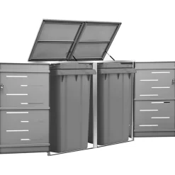 vidaXL Containerberging dubbel 138x77,5x112,5 cm roestvrij staal