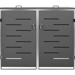 vidaXL Containerberging dubbel 138x77,5x112,5 cm roestvrij staal