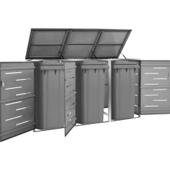 vidaXL Containerberging driedubbel 207x77,5x112,5 cm roestvrij staal