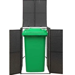 vidaXL Containerberging enkel 70x80x117 cm poly rattan zwart