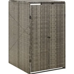 vidaXL Containerberging enkel 70x80x117 cm poly rattan grijs