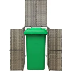 vidaXL Containerberging enkel 70x80x117 cm poly rattan grijs