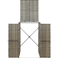 vidaXL Containerberging enkel 70x80x117 cm poly rattan grijs