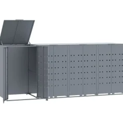 vidaXL Containerberging voor 4 containers 276x79x117 cm staal grijs