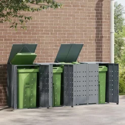 vidaXL Containerberging voor 4 containers 276x79x117 cm staal grijs