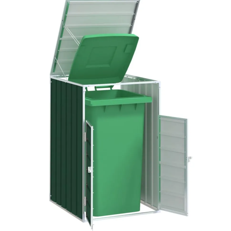 vidaXL Containerberging voor 1 container 72x81x115 cm staal groen