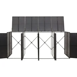 vidaXL Containerberging viervoudig 274x80x117 cm poly rattan zwart