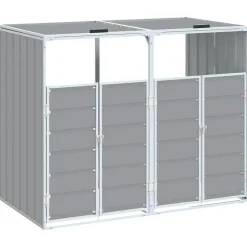 vidaXL Containerberging voor 2 containers 144x81x113 cm staal grijs