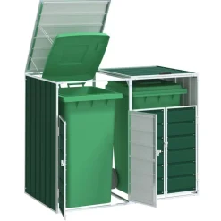 vidaXL Containerberging voor 2 containers 144x81x113 cm staal groen