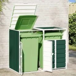vidaXL Containerberging voor 2 containers 144x81x113 cm staal groen