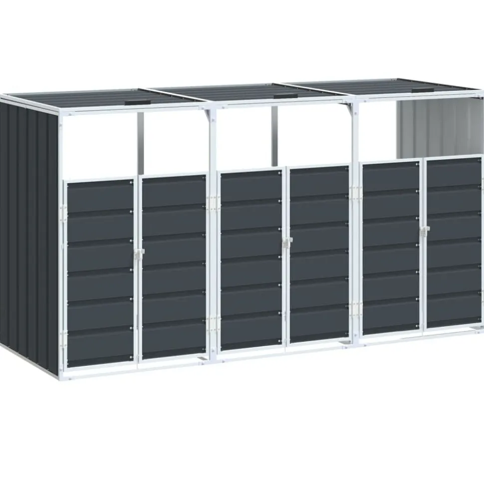 vidaXL Containerberging voor 3 containers 216x81x115cm staal antraciet