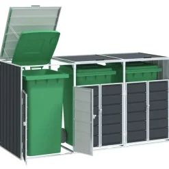 vidaXL Containerberging voor 3 containers 216x81x115cm staal antraciet