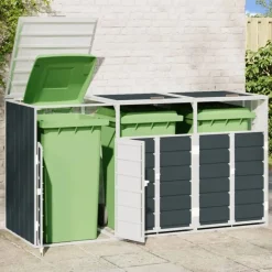 vidaXL Containerberging voor 3 containers 216x81x115cm staal antraciet