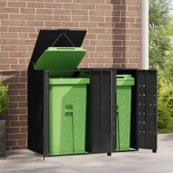 vidaXL Containerberging voor 2 containers 138x79x117 cm staal zwart