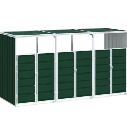 vidaXL Containerberging voor 3 containers 216x81x115 cm staal groen