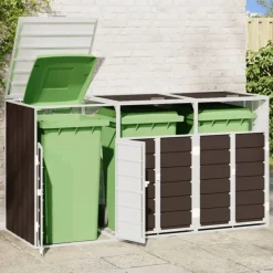 vidaXL Containerberging voor 3 containers 216x81x115 cm staal bruin
