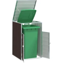 vidaXL Containerberging voor 1 container 72x81x115 cm staal bruin