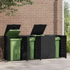 vidaXL Containerberging voor 4 containers 276x79x117 cm staal zwart