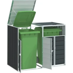 vidaXL Containerberging voor 2 containers 144x81x113cm staal antraciet