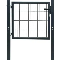 vidaXL 2D Hekpoort (Enkel) Antracietgrijs 100x80 cm