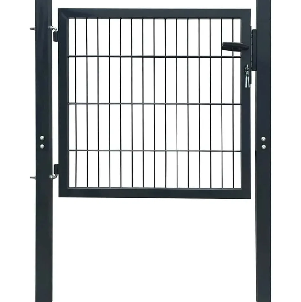 vidaXL 2D Hekpoort (Enkel) Antracietgrijs 100x80 cm