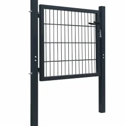 vidaXL 2D Hekpoort (Enkel) Antracietgrijs 100x80 cm