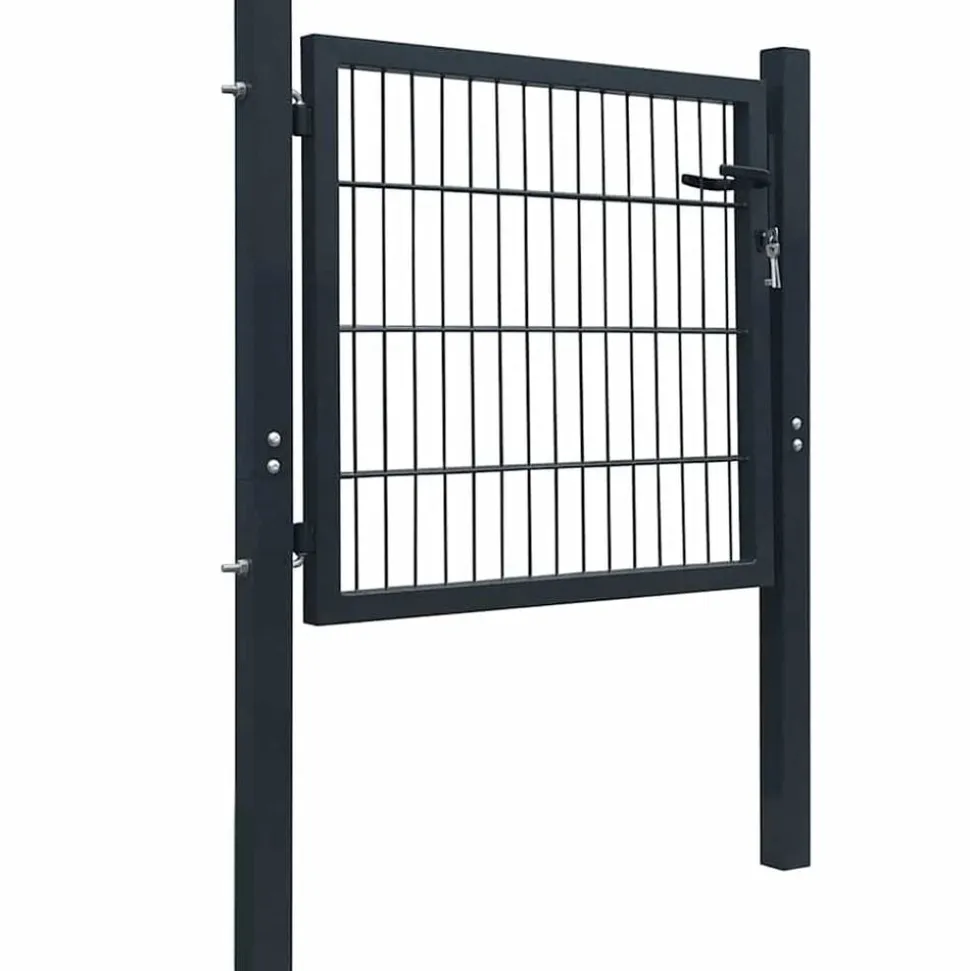 vidaXL 2D Hekpoort (Enkel) Antracietgrijs 100x80 cm