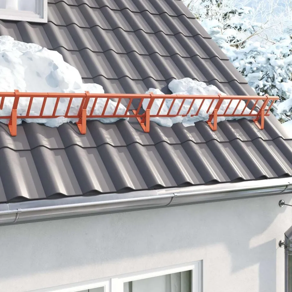 vidaXL Dak sneeuwbeugel Rood 100 x 2,5 x 20 cm Staal