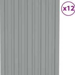 vidaXL Dakpaneel 12 pcs Grijs 60 x 45 cm Gegalvaniseerd staal