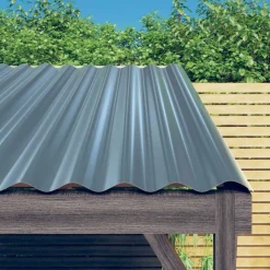vidaXL Dakpanelen 12 st 60x36 cm gegalvaniseerd staal grijs