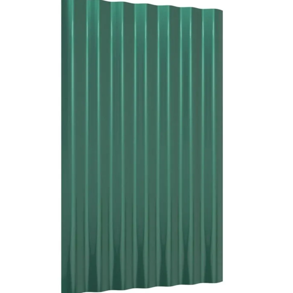 vidaXL Dakpanelen 12 st 60x36 cm gegalvaniseerd staal groen