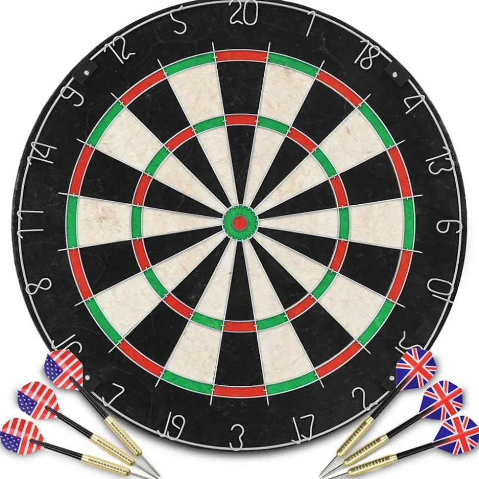 vidaXL Dartbord professioneel met 6 darts en surround sisal