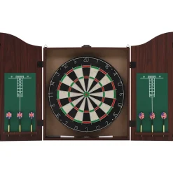vidaXL Dartbord professioneel met kast en 6 darts sisal
