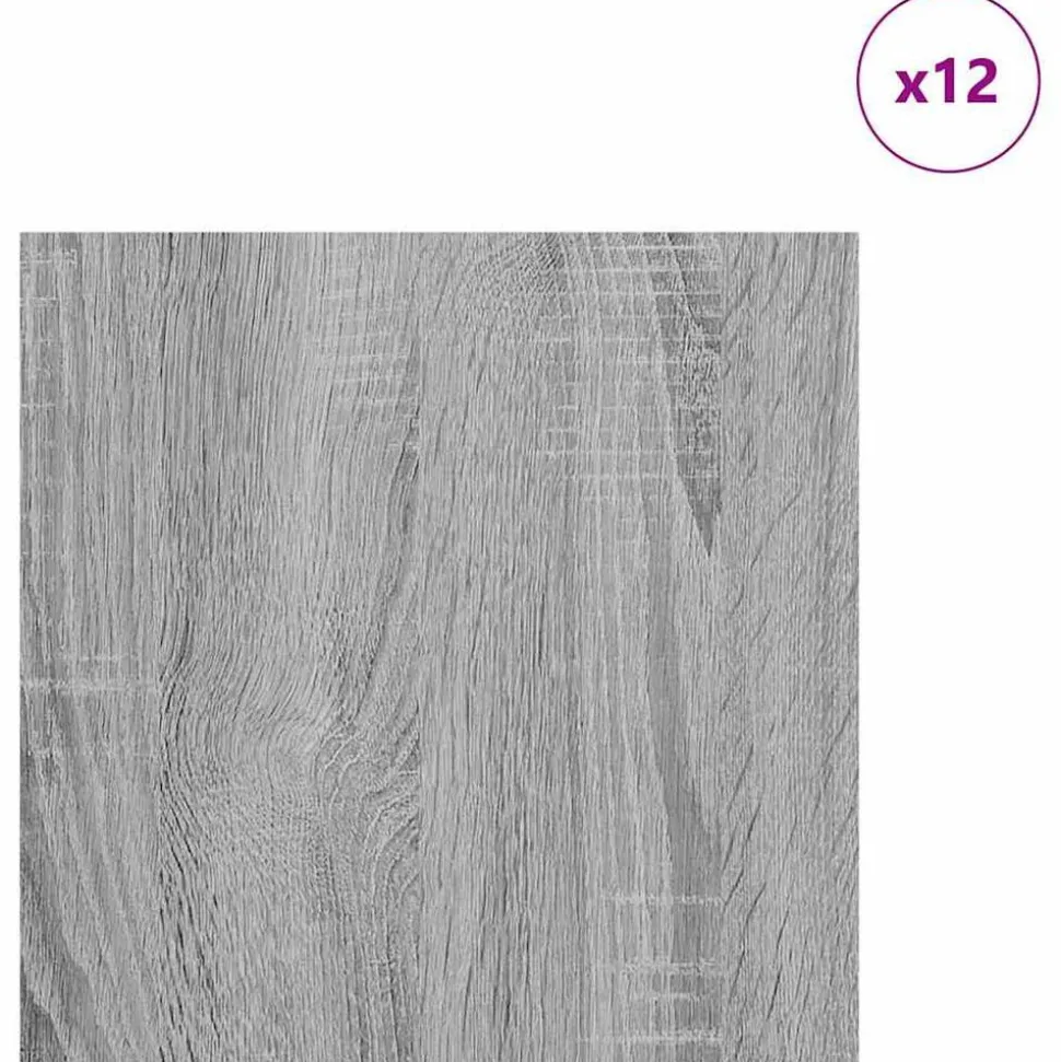 vidaXL Decorpanelen 12 pcs Grijs Sonoma 30 x 30 x 0,27 cm Bewerkt hout