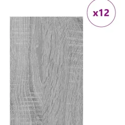vidaXL Decorpanelen 12 pcs Grijs Sonoma 40 x 60 x 0.27 cm Bewerkt hout