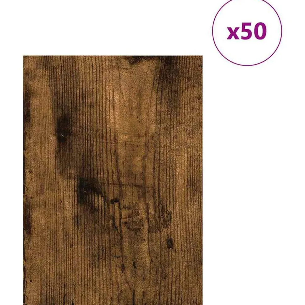 vidaXL Decorpanelen 50 pcs Gerookt eiken 21 x 30 x 0,27 cm