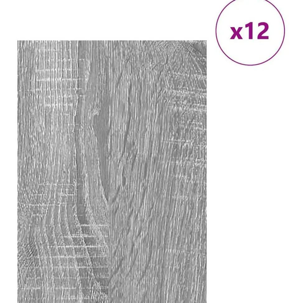vidaXL Decorpanelen 12 pcs Grijs Sonoma 30 x 42 x 0.27 cm Bewerkt hout