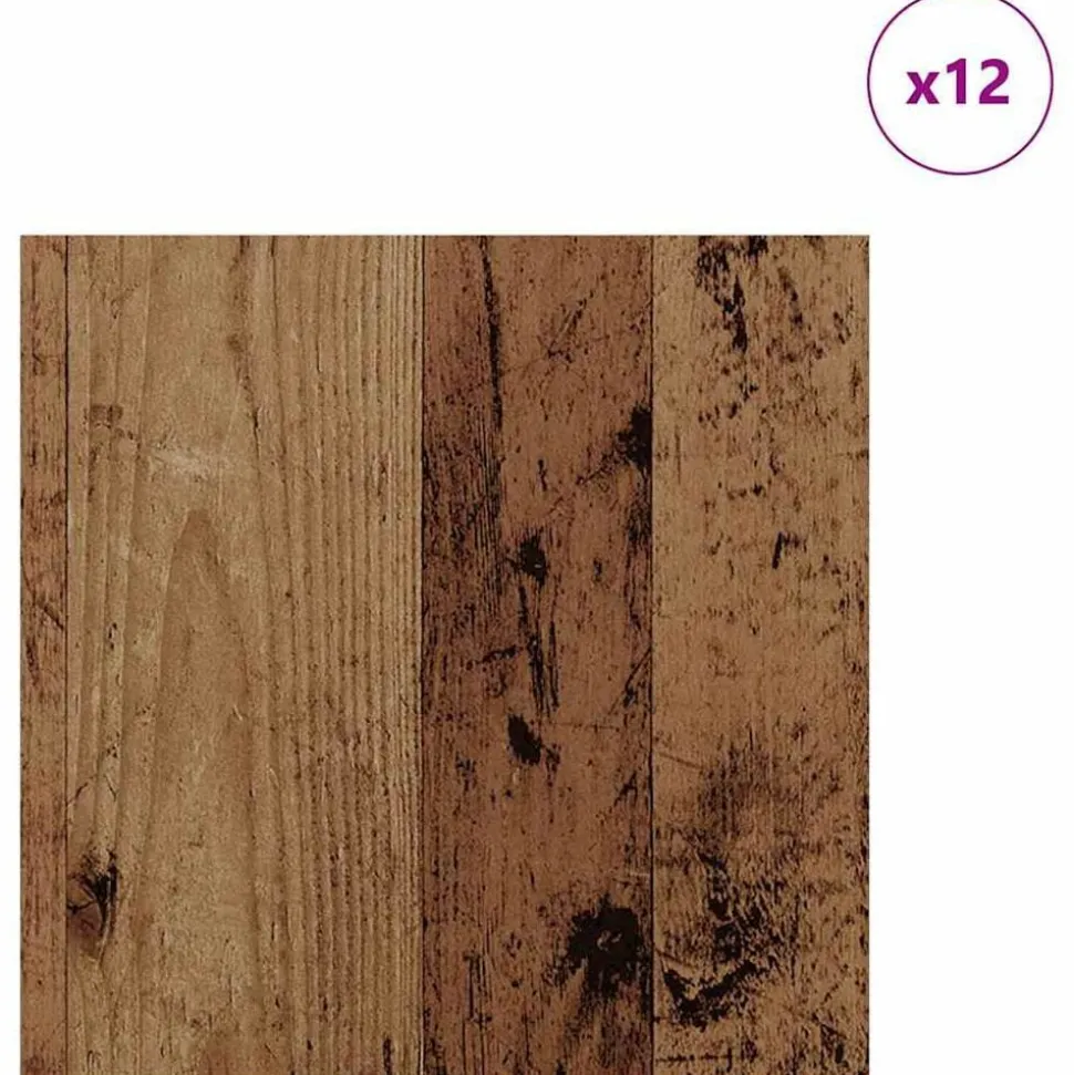 vidaXL Decorpanelen 12 pcs Oudhout 30 x 30 x 0,27 cm Bewerkt hout