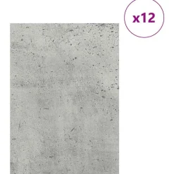 vidaXL Decorpanelen 12 pcs Beton Grijs 30 x 42 x 0.27 cm Bewerkt hout