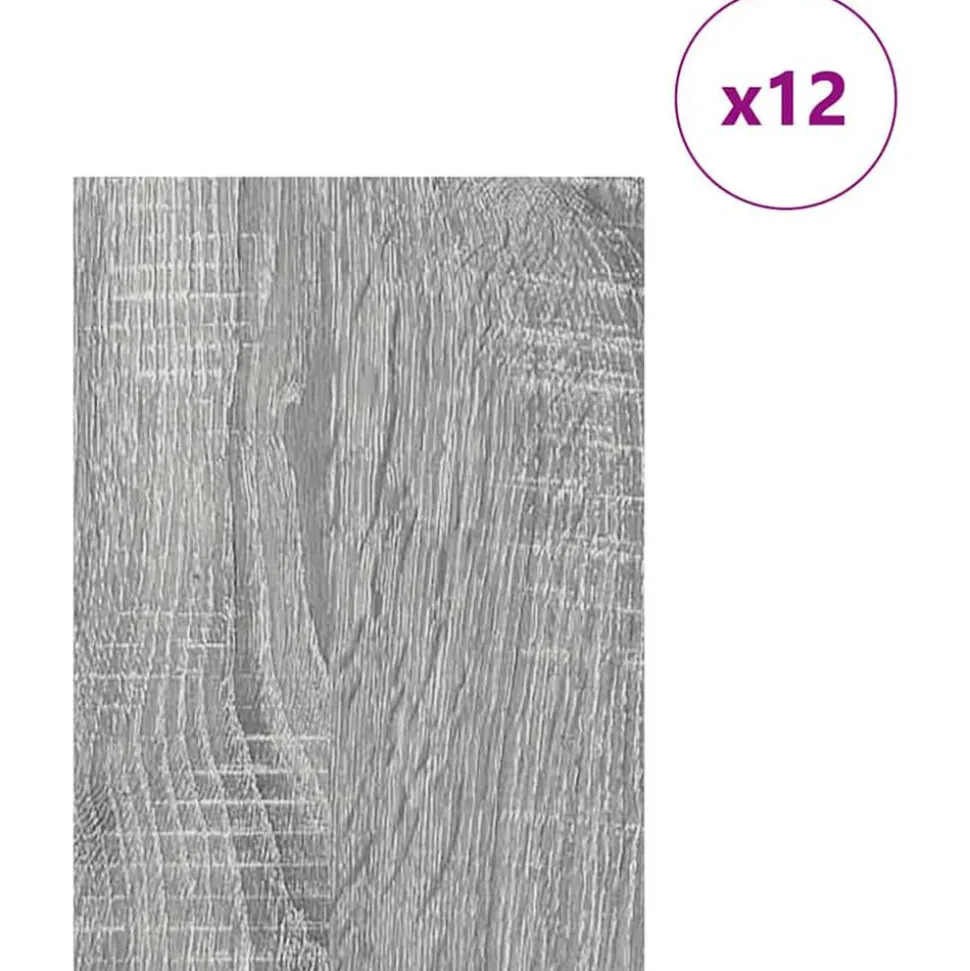 vidaXL Decorpanelen 12 pcs Grijs Sonoma 21 x 30 x 0,27 cm Bewerkt hout