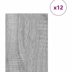 vidaXL Decorpanelen 12 pcs Grijs Sonoma 15 x 21 x 0.27 cm Bewerkt hout
