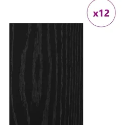vidaXL Decorpanelen 12 pcs Zwart Eiken 15 x 21 x 0.27 cm Bewerkt hout