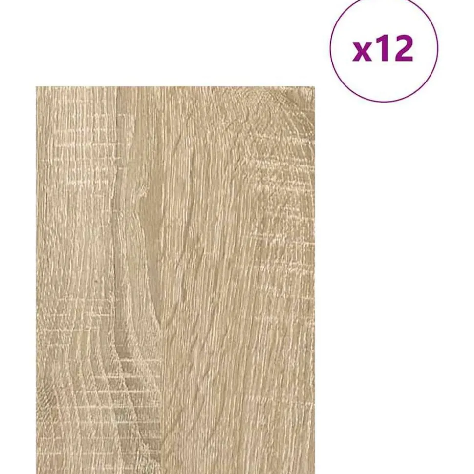 vidaXL Decorpanelen 12 pcs Sonoma Eiken 21 x 30 x 0,27 cm Bewerkt hout