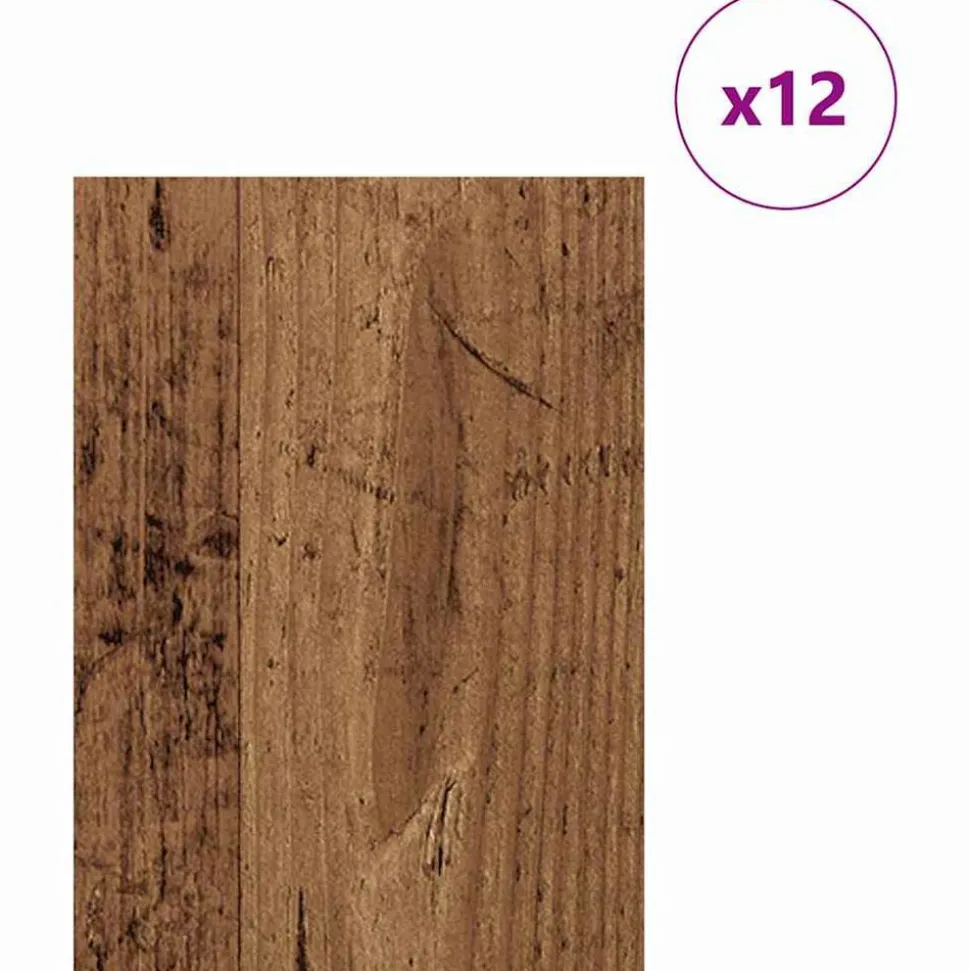 vidaXL Decorpanelen 12 pcs Oudhout 21 x 30 x 0,27 cm Bewerkt hout