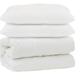 vidaXL Dekbed met kussen 3 pcs Wit Microfibre