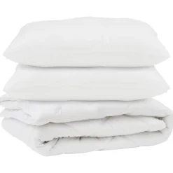 vidaXL Dekbed met kussen 3 pcs Wit Microvezel